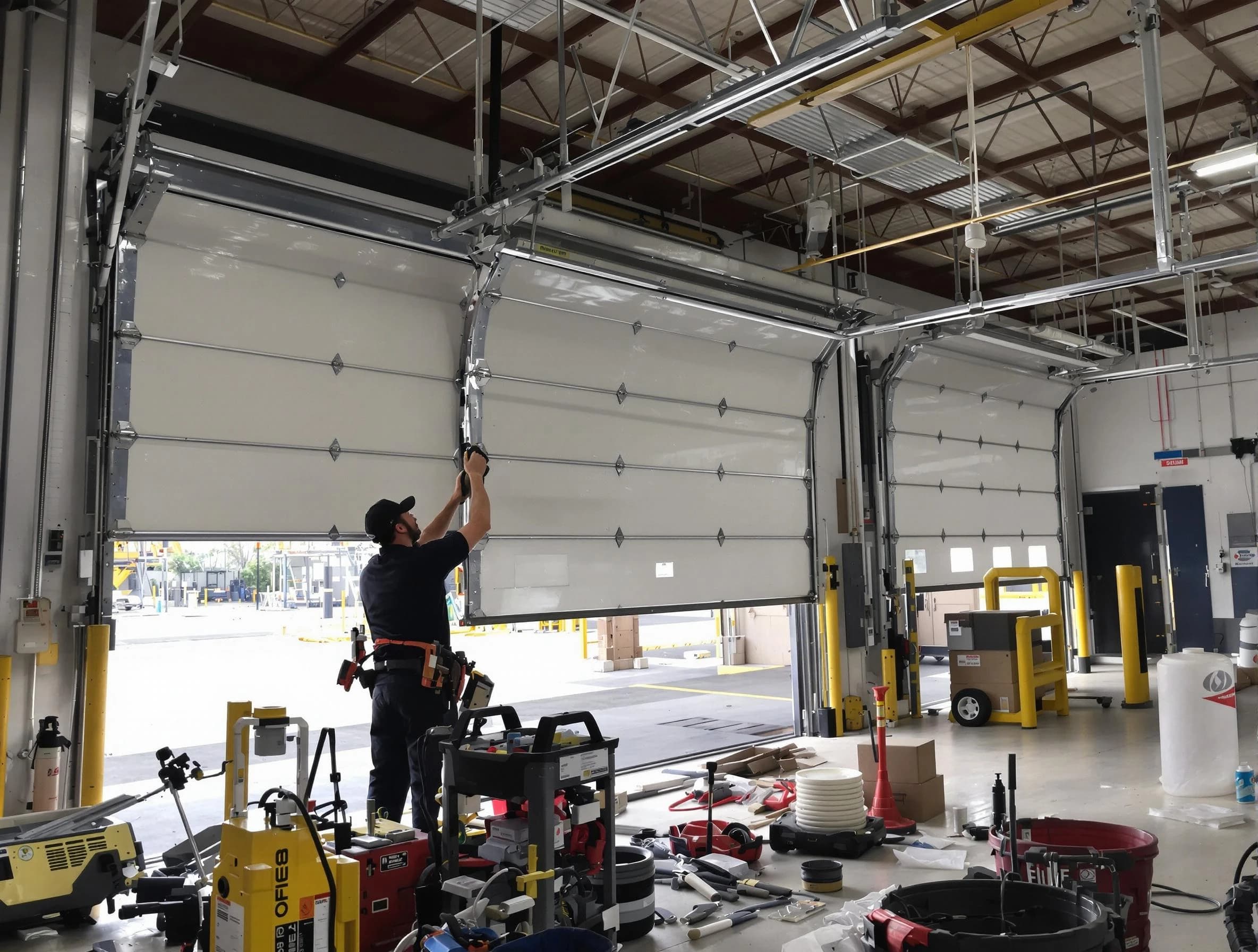 Wyndham Garage Door Repair technician performing commercial garage door repair in Wyndham