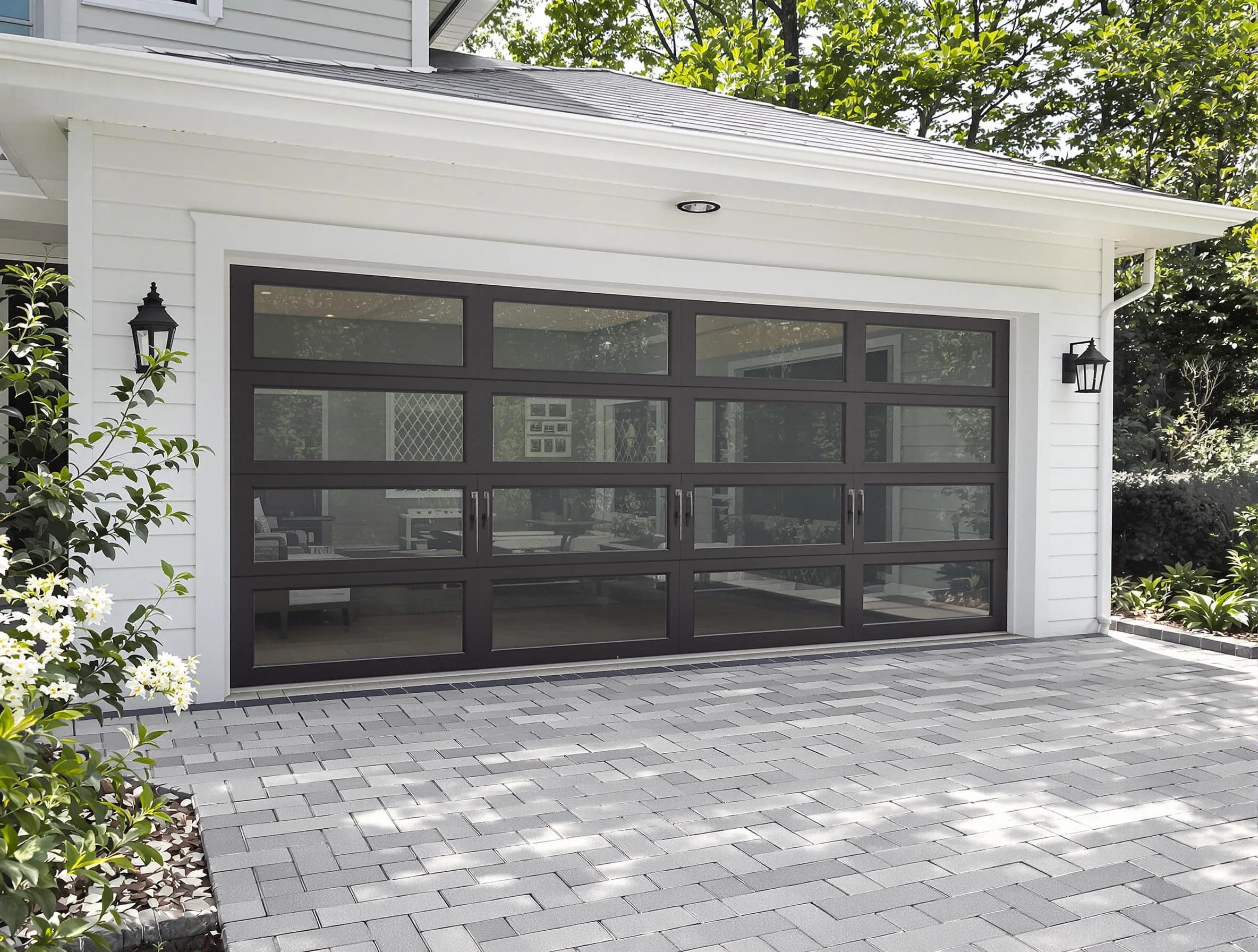 Wyndham Garage Door Repair design specialist presenting custom garage door options to Wyndham homeowner