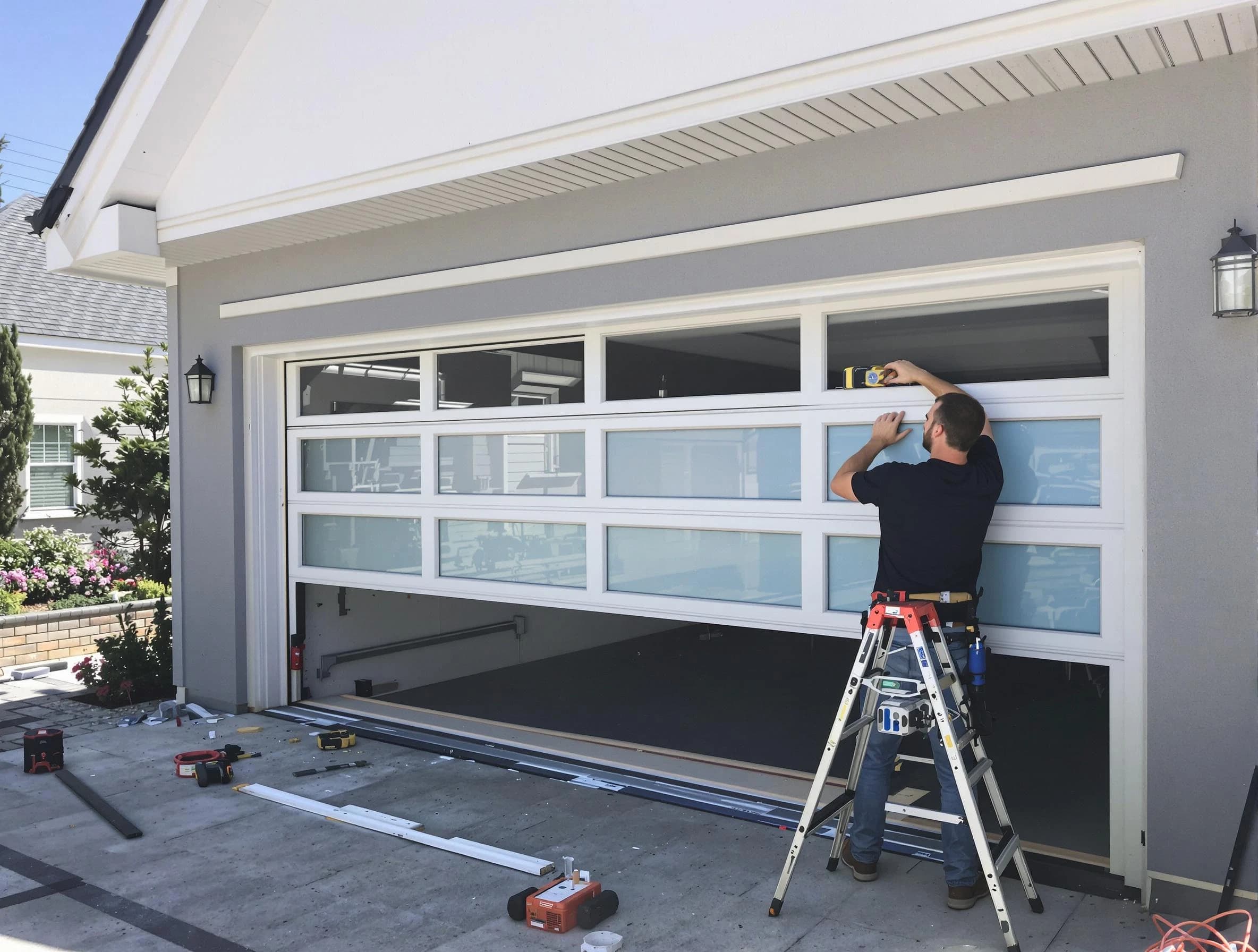 Wyndham Garage Door Repair team performing garage door replacement in Wyndham