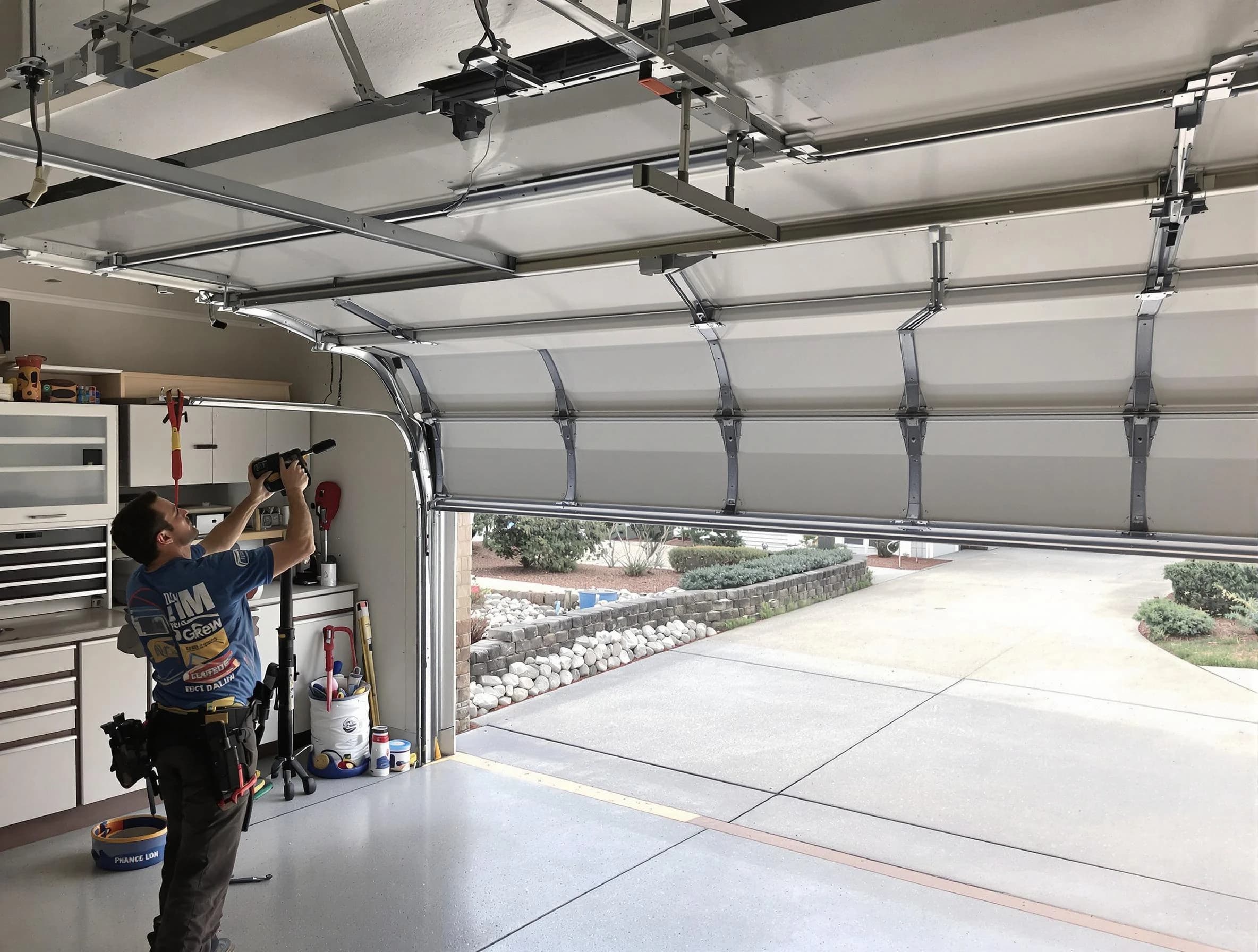 Garage door track repair service by Wyndham Garage Door Repair in Wyndham