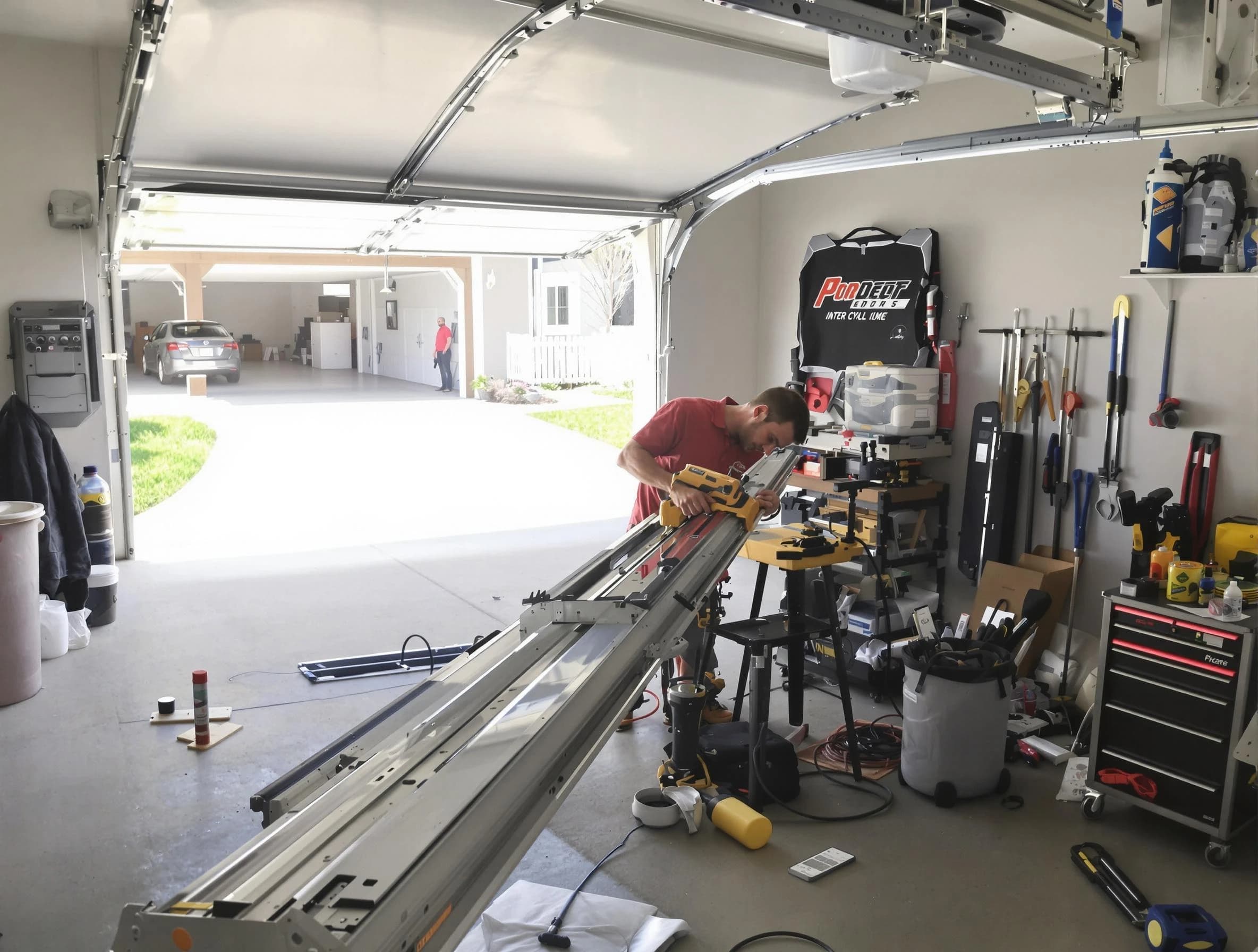 Wyndham Garage Door Repair expert performing track repair in Wyndham
