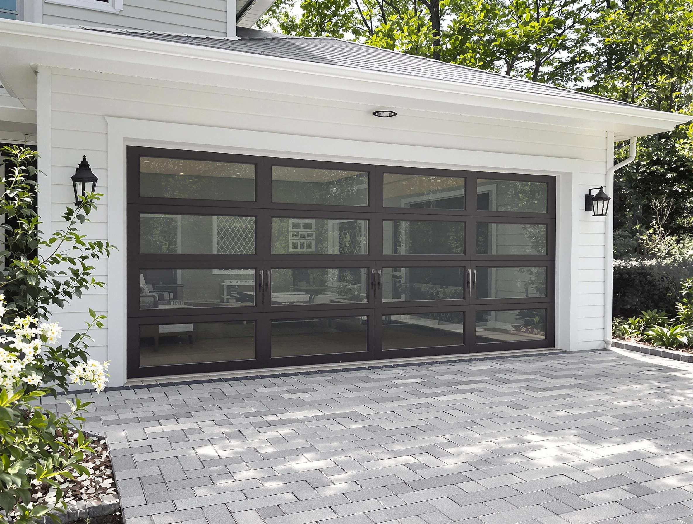 Wyndham Garage Door Repair design specialist presenting custom garage door options to Wyndham homeowner