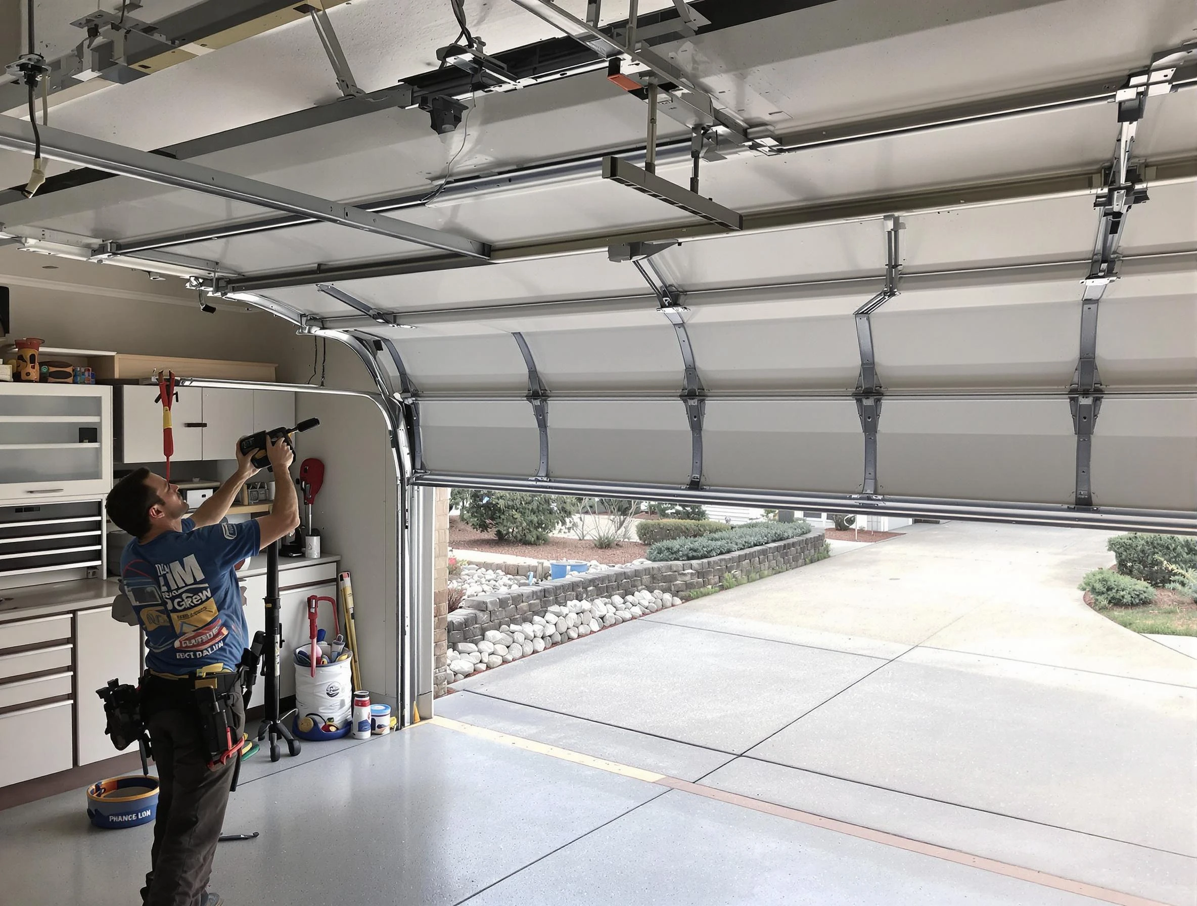 Garage door track repair service by Wyndham Garage Door Repair in Wyndham
